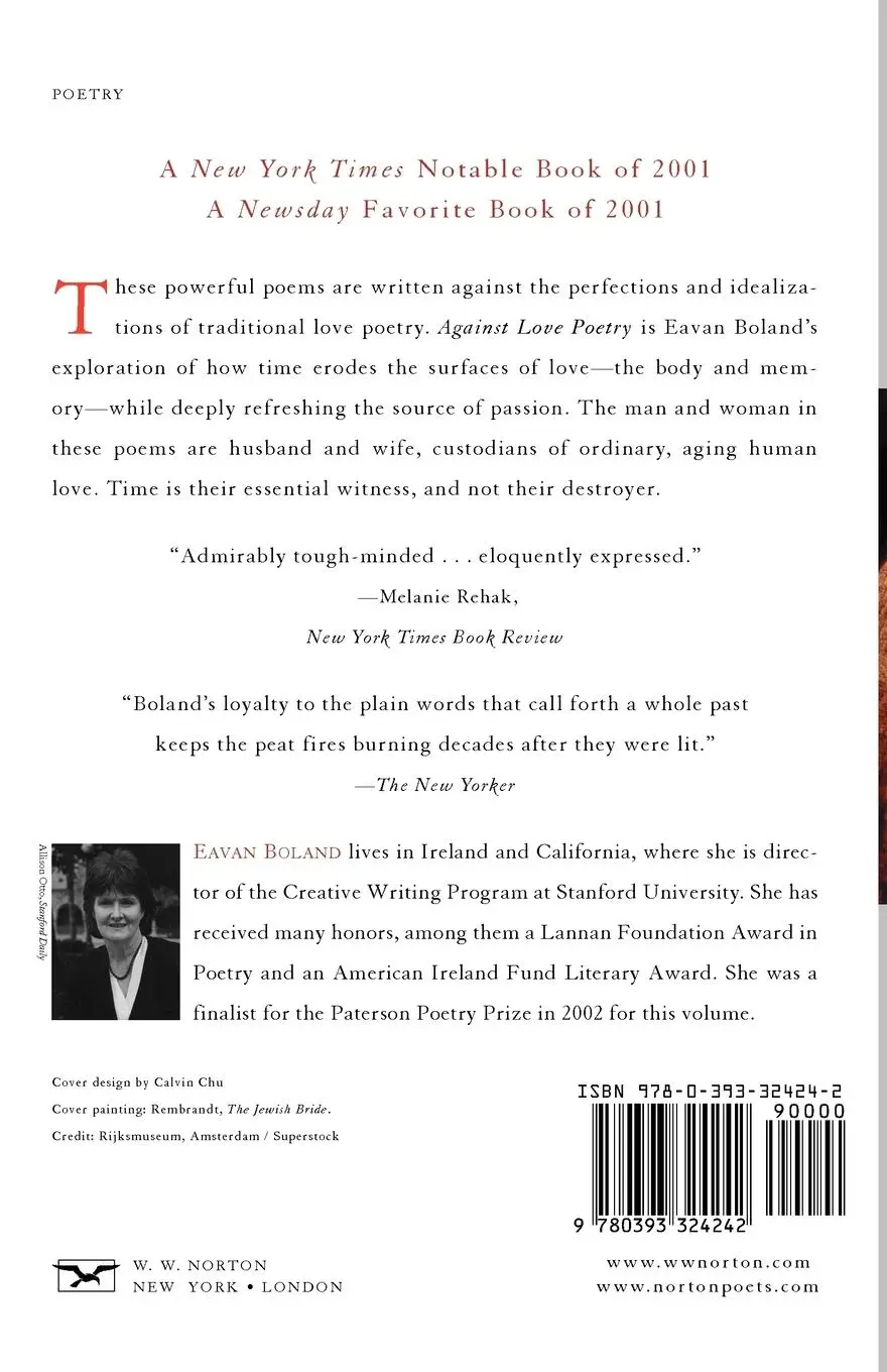 Rückseite: 9780393324242 | Against Love Poetry | Eavan Boland | Taschenbuch | Englisch | 2003