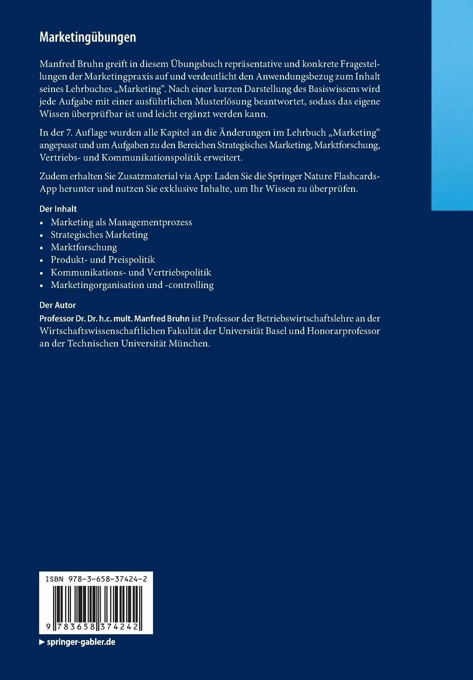 Rückseite: 9783658374242 | Marketingübungen | Manfred Bruhn | Bundle | Paperback | 1 Taschenbuch
