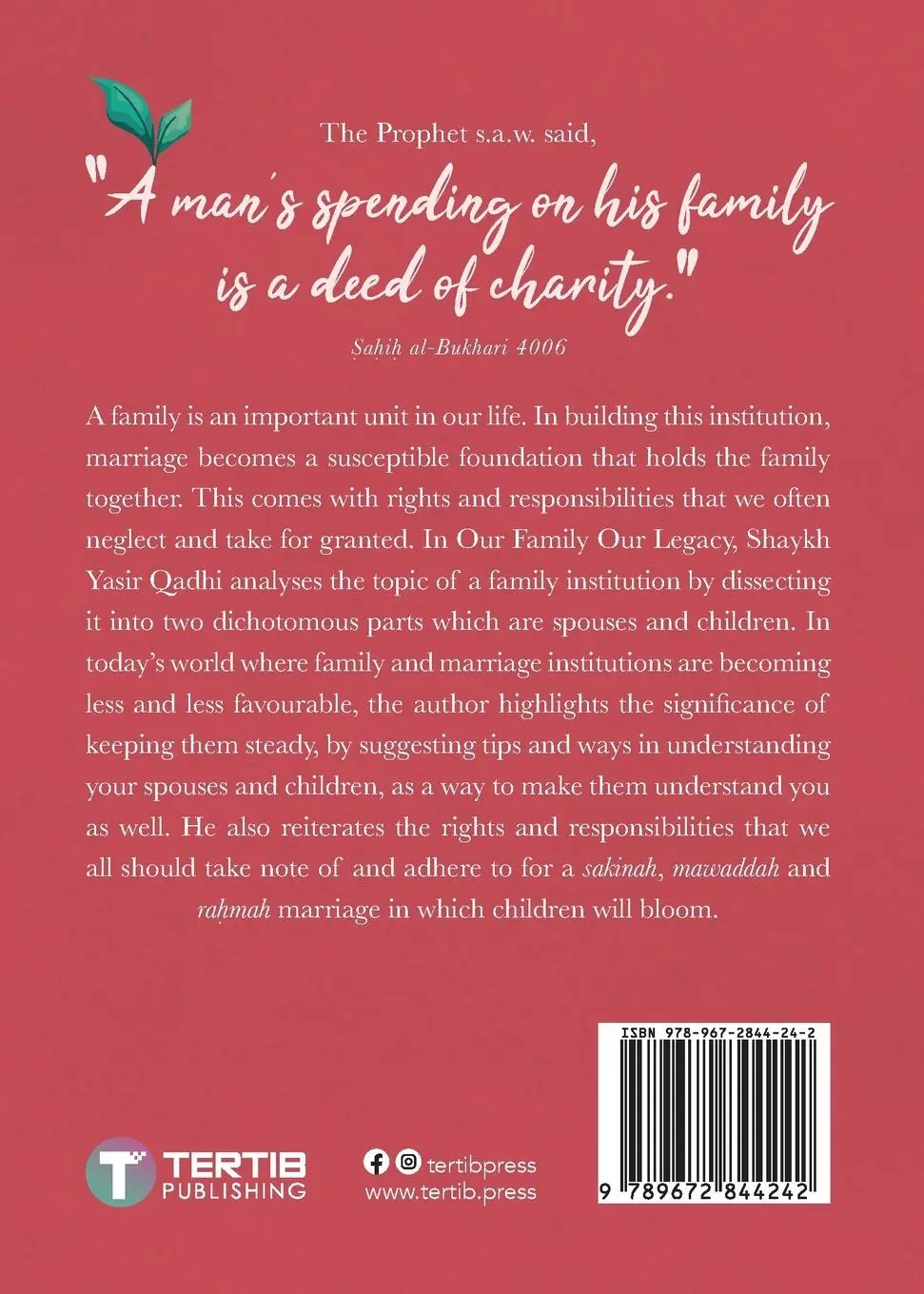 Rückseite: 9789672844242 | Our Family Our Legacy | Yasir Qadhi | Taschenbuch | Englisch | 2023