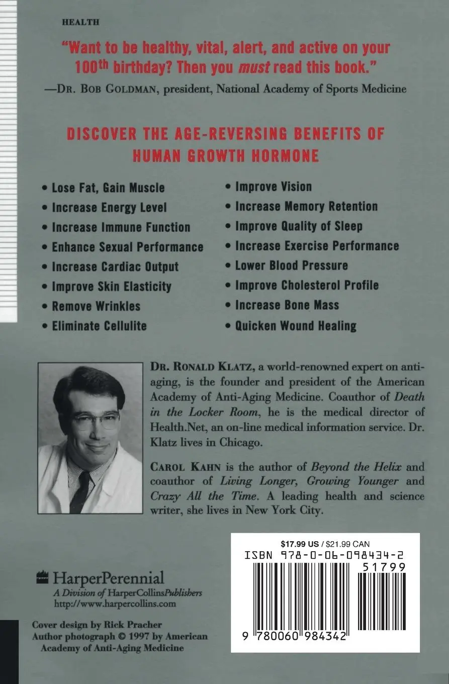 Rückseite: 9780060984342 | Grow Young with HGH | Ronald Klatz | Taschenbuch | Englisch | 1998