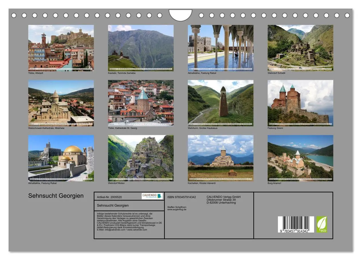 Bild: 9783457914342 | Sehnsucht Georgien (Wandkalender 2026 DIN A4 quer), CALVENDO...