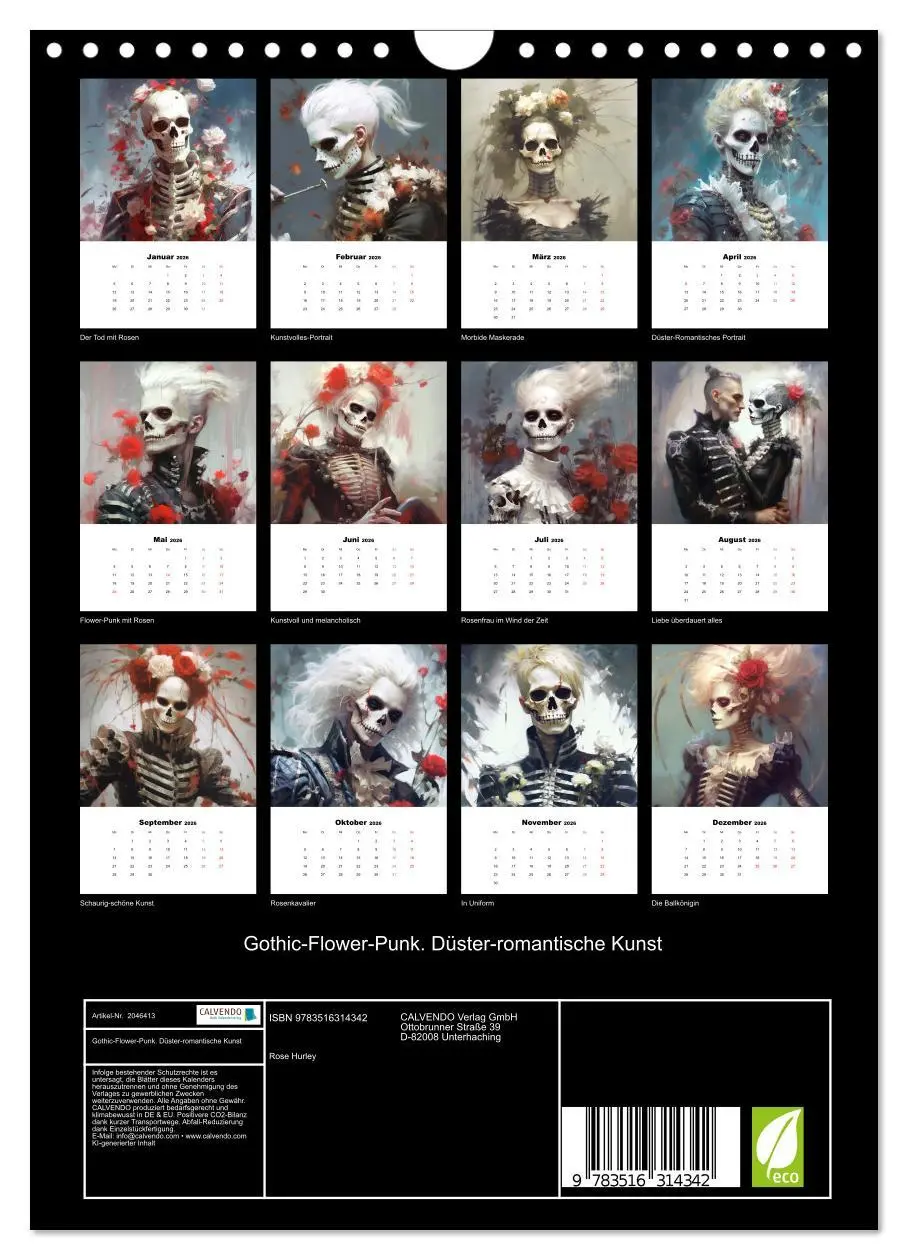 Bild: 9783516314342 | Gothic-Flower-Punk. Düster-romantische Kunst (Wandkalender 2026 DIN...