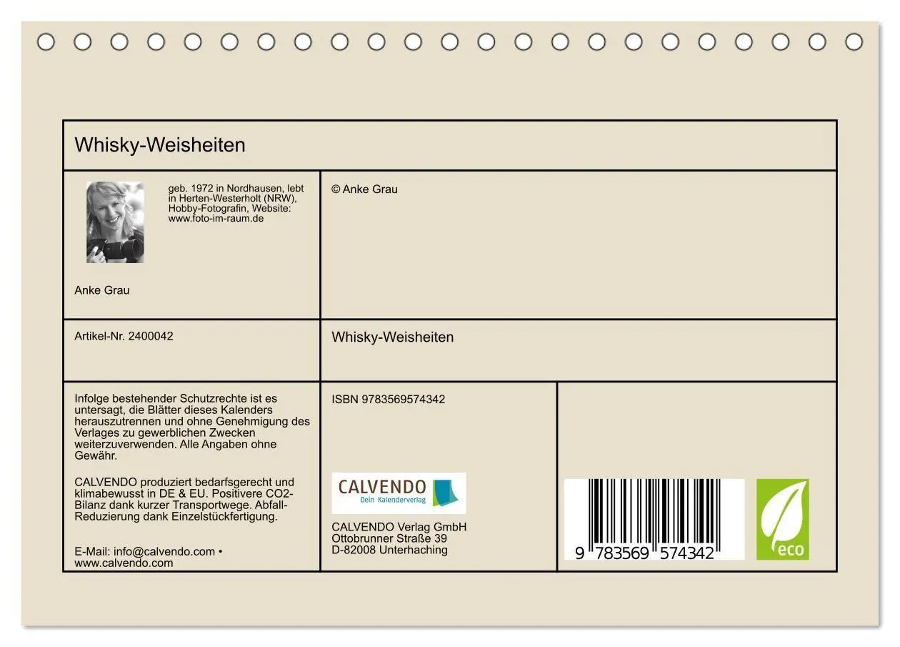 Bild: 9783569574342 | Whisky-Weisheiten (Tischkalender 2027 DIN A5 quer), CALVENDO...