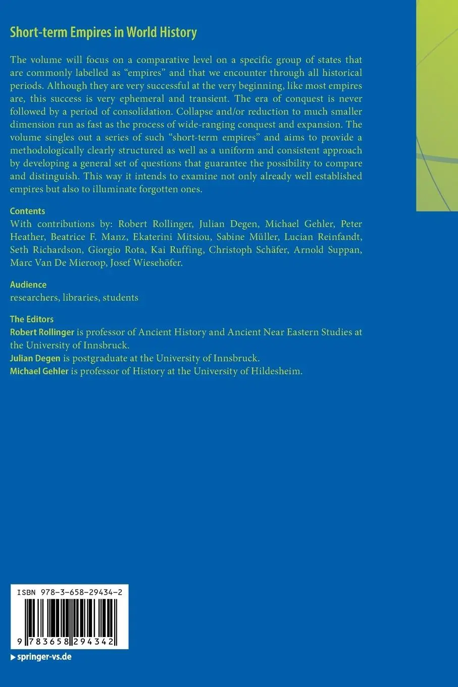 Rückseite: 9783658294342 | Short-term Empires in World History | Robert Rollinger (u. a.) | Buch