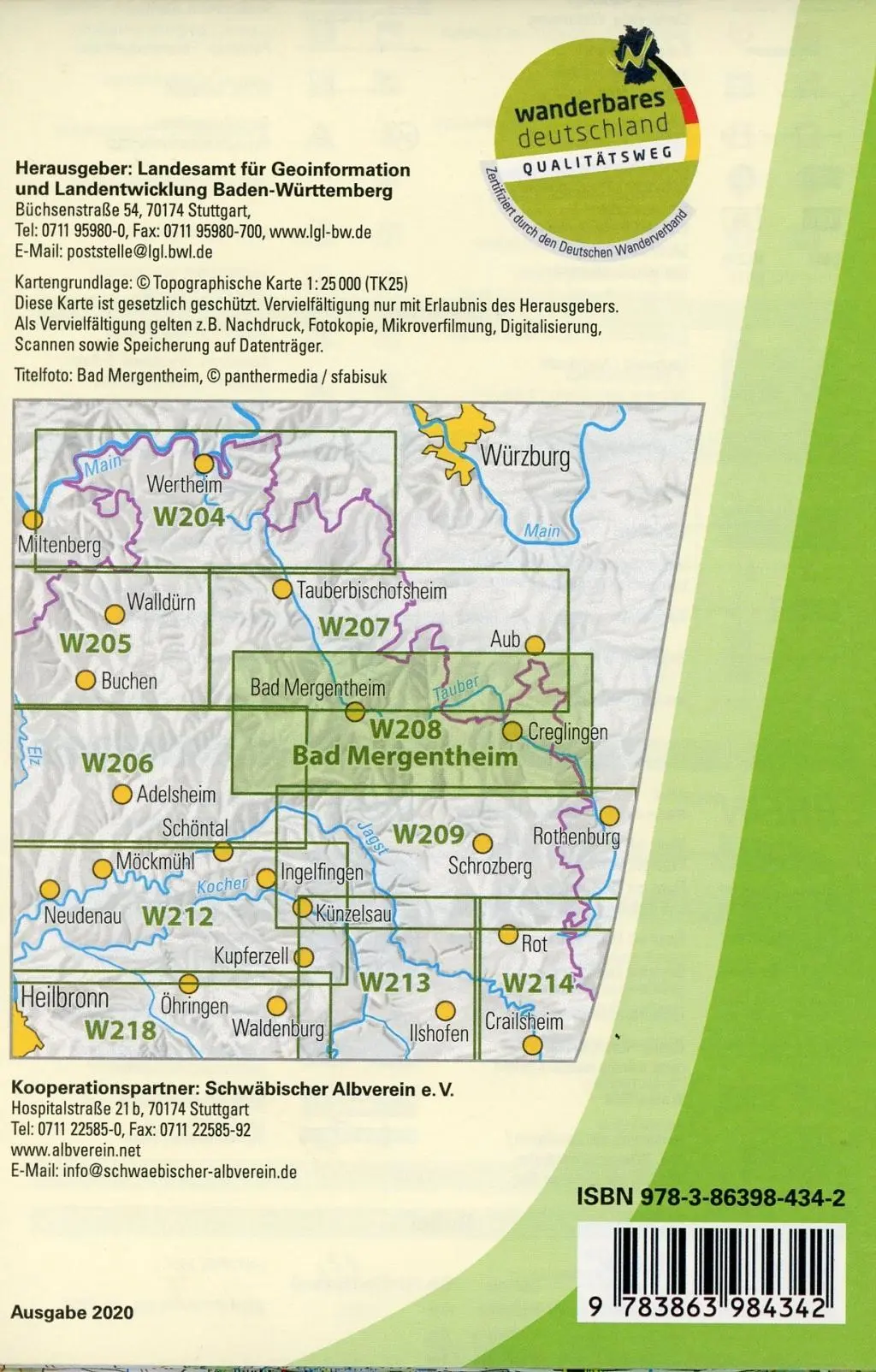 Bild: 9783863984342 | Bad Mergentheim 1 : 25 000 | Taubergrund, Creglingen | (Land-)Karte Bild: 9783863984342 | Bad Mergentheim 1 : 25 000 | Taubergrund, Creglingen | (Land-)Karte