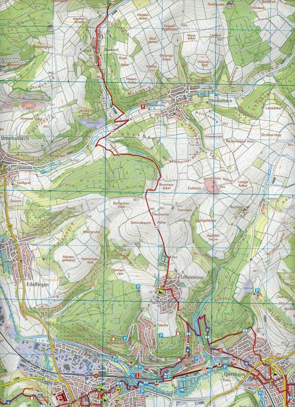Bild: 9783863984342 | Bad Mergentheim 1 : 25 000 | Taubergrund, Creglingen | (Land-)Karte