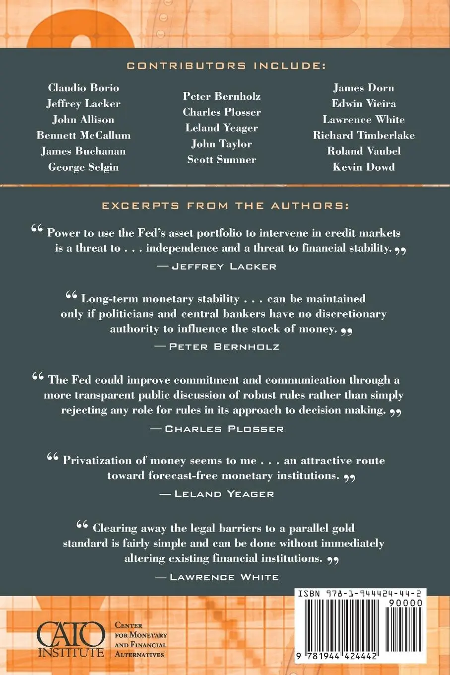 Rückseite: 9781944424442 | Monetary Alternatives | Rethinking Government Fiat Money | Dorn | Buch