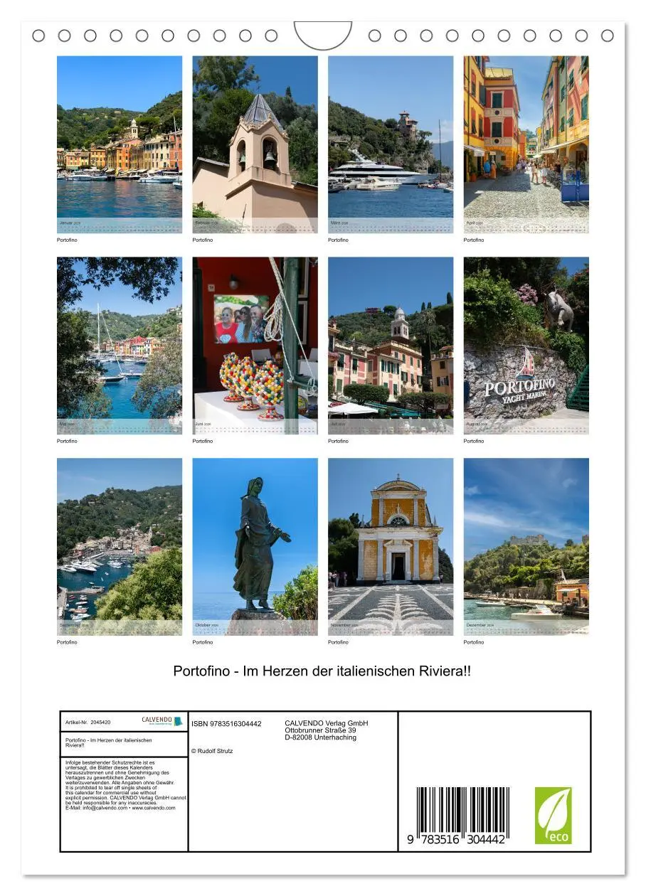 Bild: 9783516304442 | Portofino - Im Herzen der italienischen Riviera!! (Wandkalender...