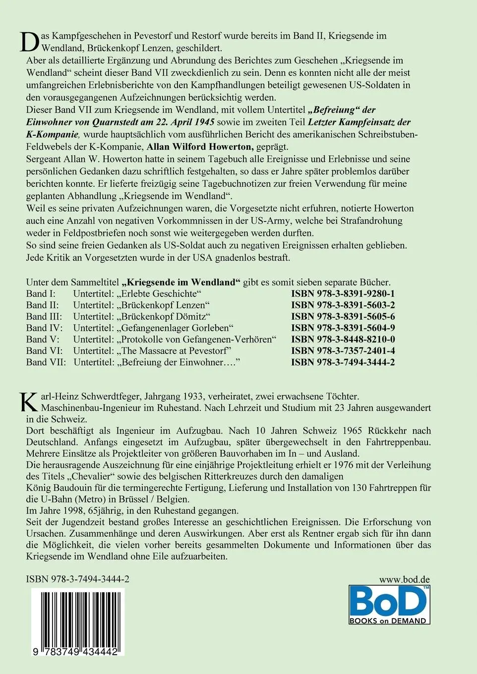 Rückseite: 9783749434442 | Kriegsende im Wendland | Befreiung der Einwohner von Quarnstedt | Buch