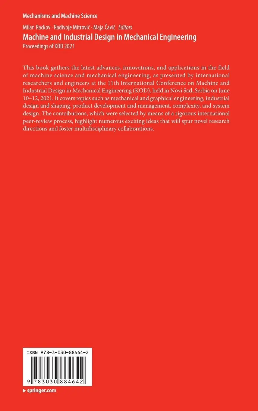 Rückseite: 9783030884642 | Machine and Industrial Design in Mechanical Engineering | Buch | xx