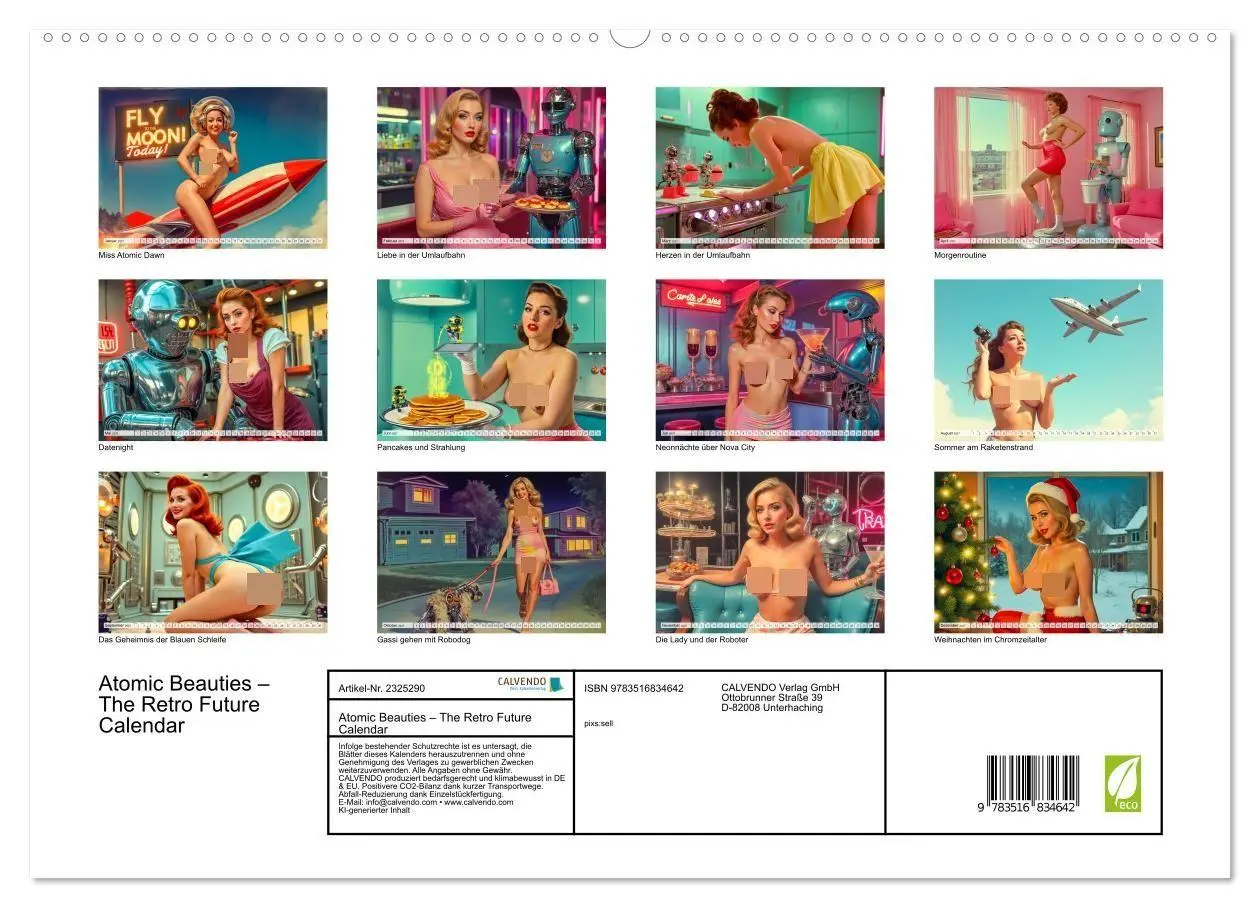Bild: 9783516834642 | Atomic Beauties - The Retro Future Calendar (hochwertiger Premium...
