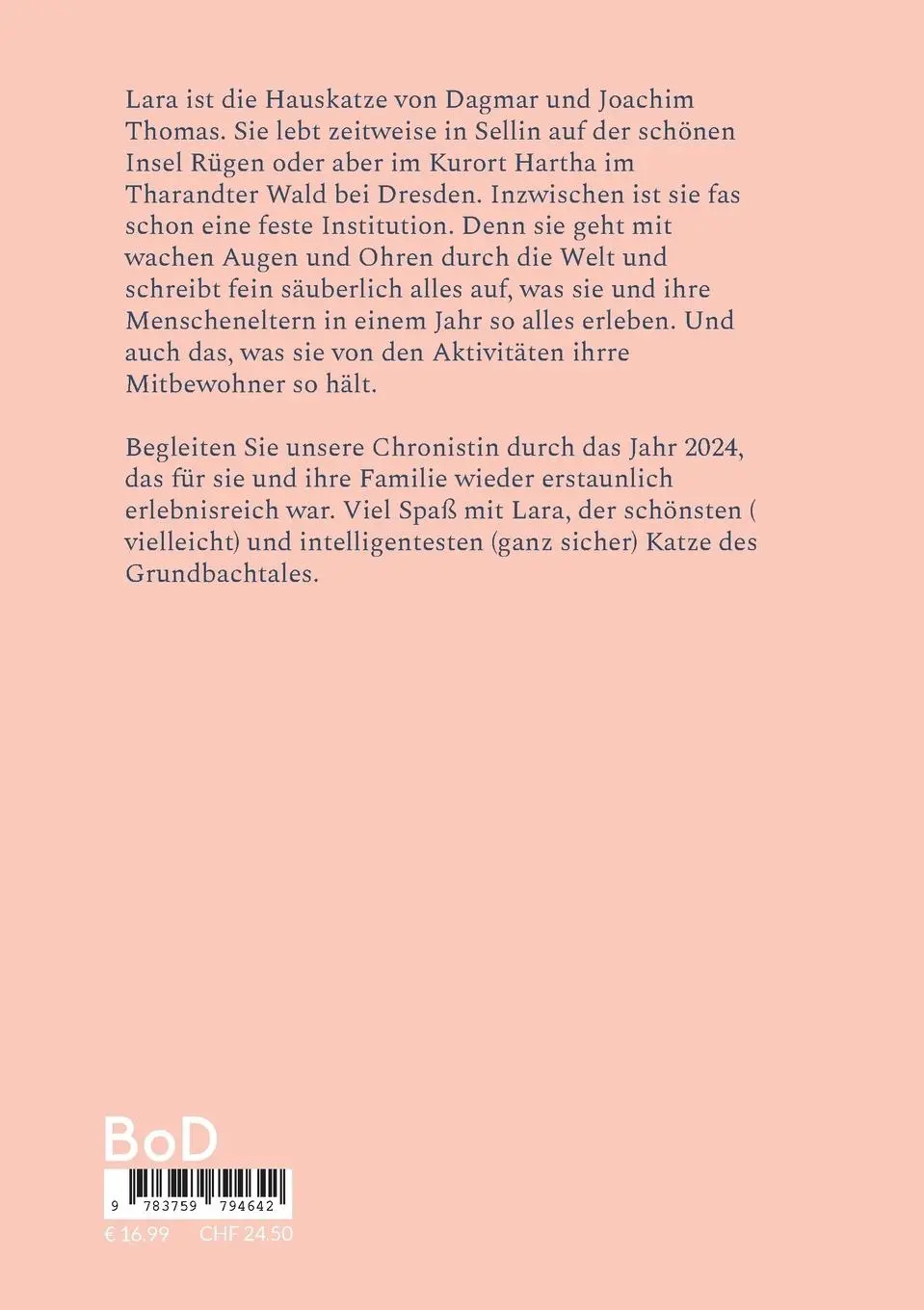 Rückseite: 9783759794642 | Laras Jahreschronik 2024 | Joachim Thomas | Taschenbuch | 172 S.