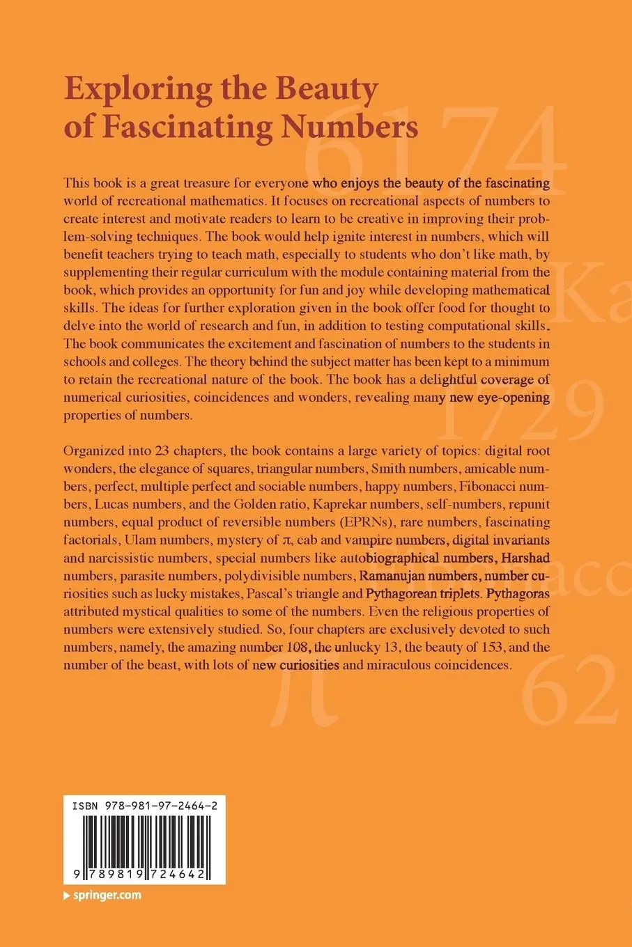 Rückseite: 9789819724642 | Exploring the Beauty of Fascinating Numbers | Shyam Sunder Gupta