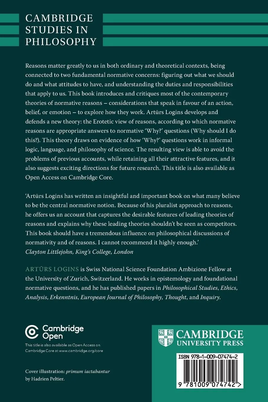 Rückseite: 9781009074742 | Normative Reasons | Art¿rs Logins | Taschenbuch | Englisch | 2023