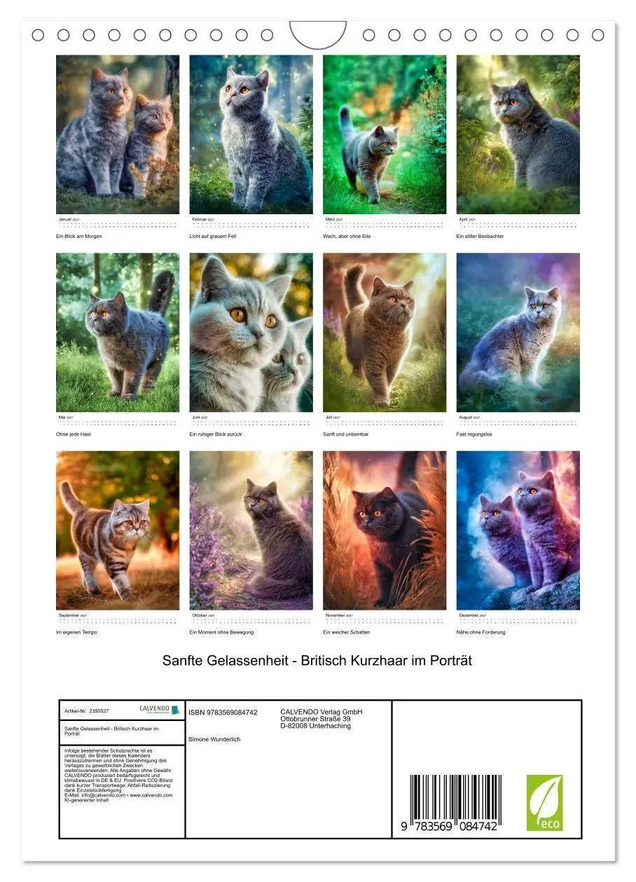 Bild: 9783569084742 | Sanfte Gelassenheit - Britisch Kurzhaar im Porträt (Wandkalender...