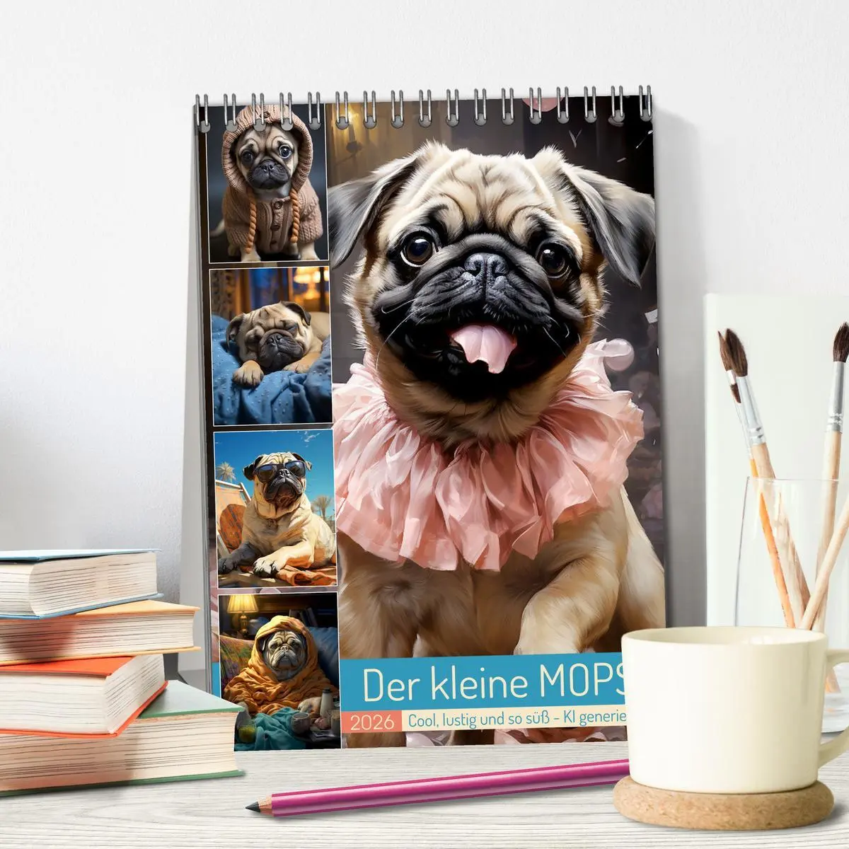 Bild: 9783516294842 | Der kleine Mops (Tischkalender 2026 DIN A5 hoch), CALVENDO...