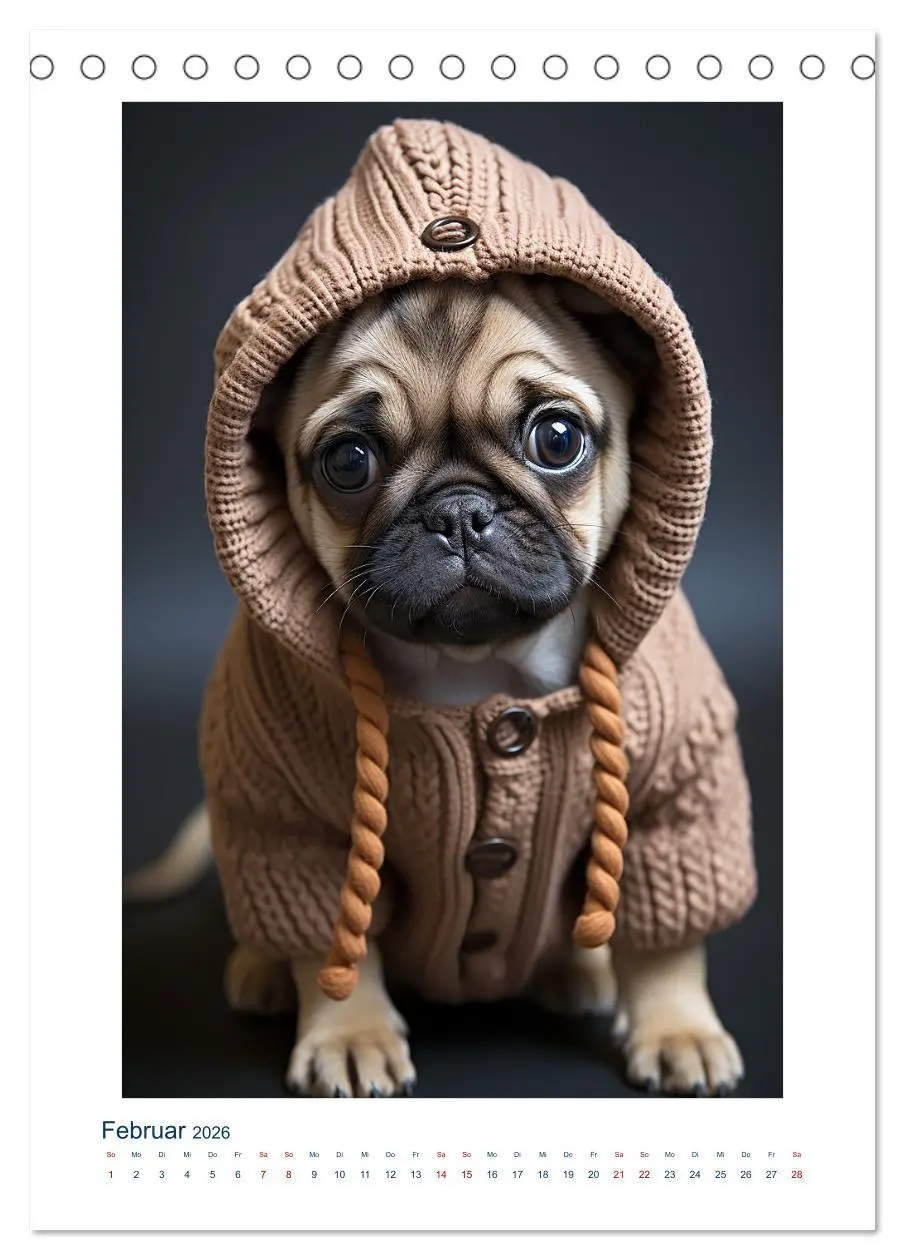 Bild: 9783516294842 | Der kleine Mops (Tischkalender 2026 DIN A5 hoch), CALVENDO...
