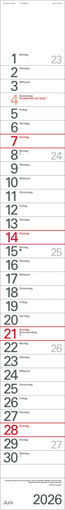 Bild: 9783731884842 | Streifenplaner Blau 2026 | Verlag Korsch | Kalender | 12 S. | Deutsch