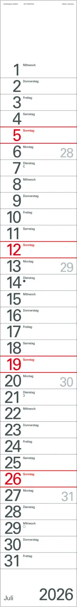 Bild: 9783731884842 | Streifenplaner Blau 2026 | Verlag Korsch | Kalender | 12 S. | Deutsch