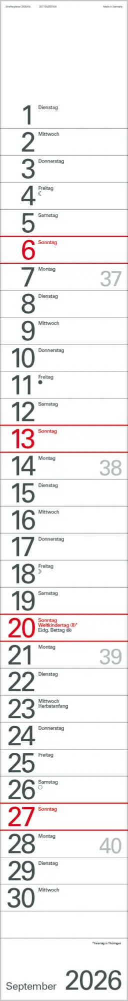 Bild: 9783731884842 | Streifenplaner Blau 2026 | Verlag Korsch | Kalender | 12 S. | Deutsch