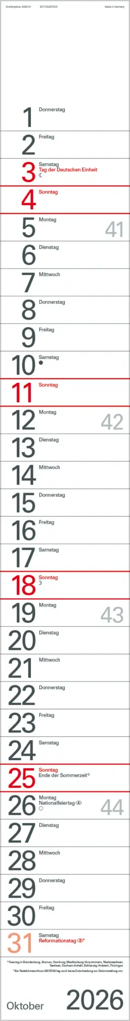 Bild: 9783731884842 | Streifenplaner Blau 2026 | Verlag Korsch | Kalender | 12 S. | Deutsch