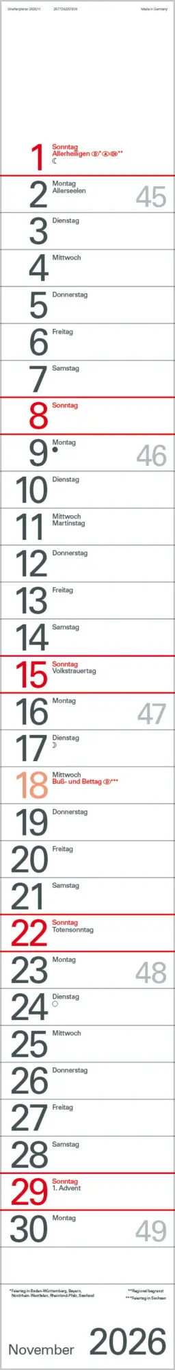 Bild: 9783731884842 | Streifenplaner Blau 2026 | Verlag Korsch | Kalender | 12 S. | Deutsch