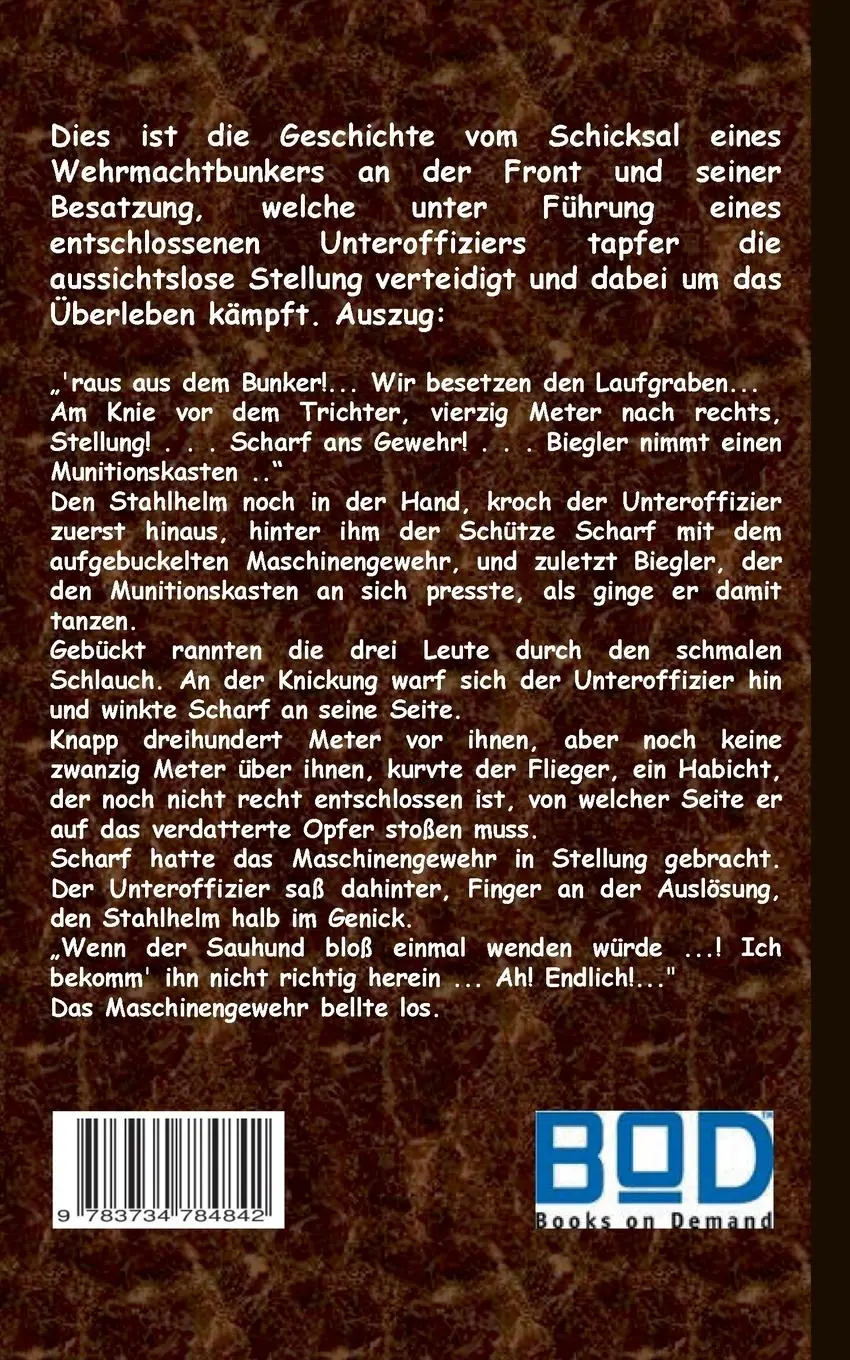 Rückseite: 9783734784842 | Bunker | Alexander Kronenheim | Taschenbuch | 180 S. | Deutsch | 2015