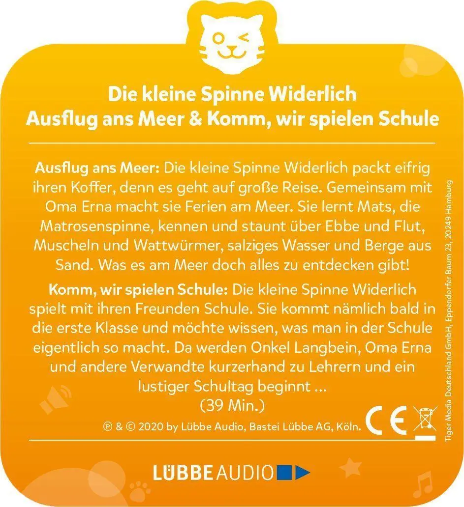 Bild: 4260535484942 | tigercard - Die kleine Spinne Widerlich - Zwei Geschichten (Ausflug...