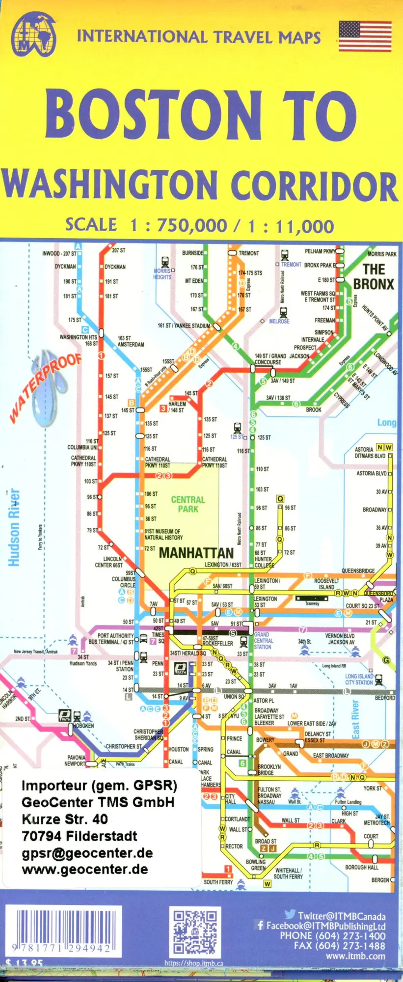 Bild: 9781771294942 | Manhatten New York | 1:12000 | (Land-)Karte | International Travel Map