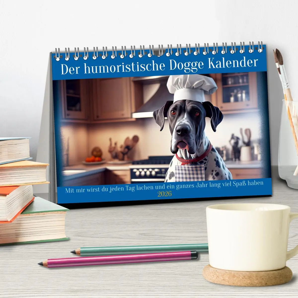 Bild: 9783457404942 | Der humoristische Dogge Kalender (Tischkalender 2026 DIN A5 quer),...