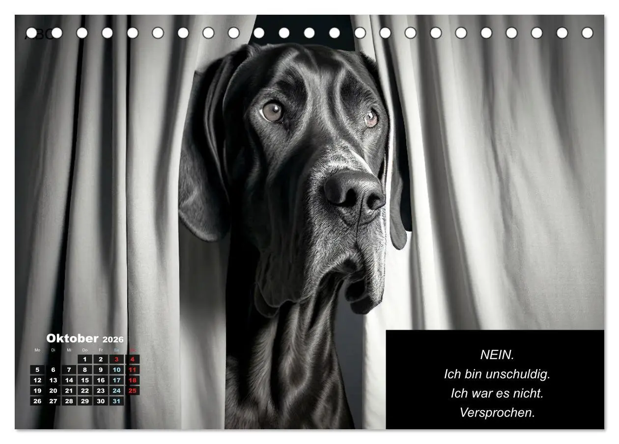 Bild: 9783457404942 | Der humoristische Dogge Kalender (Tischkalender 2026 DIN A5 quer),...