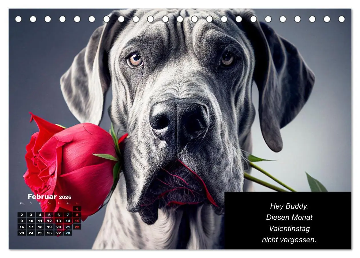 Bild: 9783457404942 | Der humoristische Dogge Kalender (Tischkalender 2026 DIN A5 quer),...