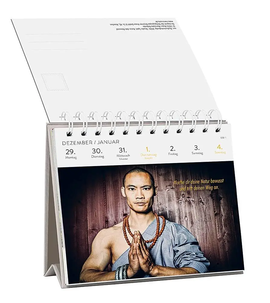 Bild: 4251693905042 | Postkartenkalender 2026: Shaolin Spirit | Shi Heng Yi | Kalender
