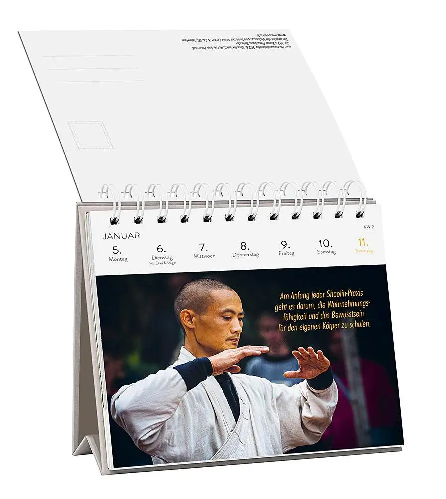 Bild: 4251693905042 | Postkartenkalender 2026: Shaolin Spirit | Shi Heng Yi | Kalender