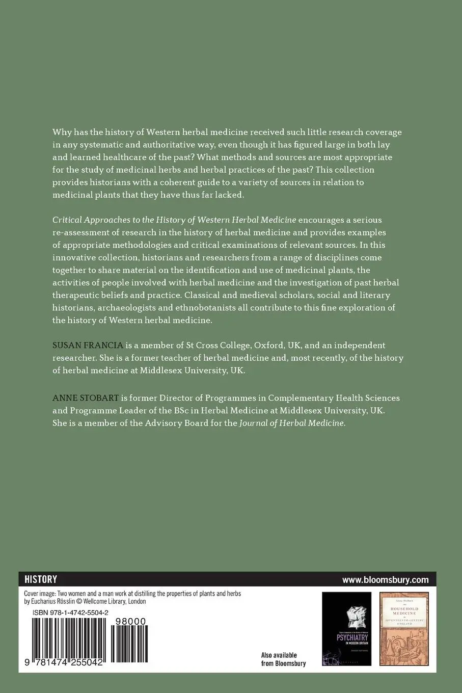 Rückseite: 9781474255042 | Critical Approaches to the History of Western Herbal Medicine | Buch