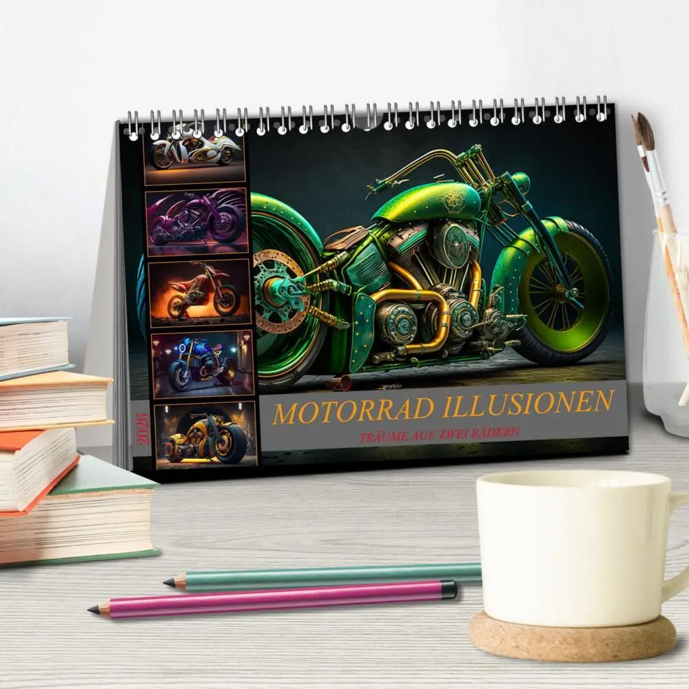Bild: 9783457535042 | Motorrad illusionen (Tischkalender 2026 DIN A5 quer), CALVENDO...