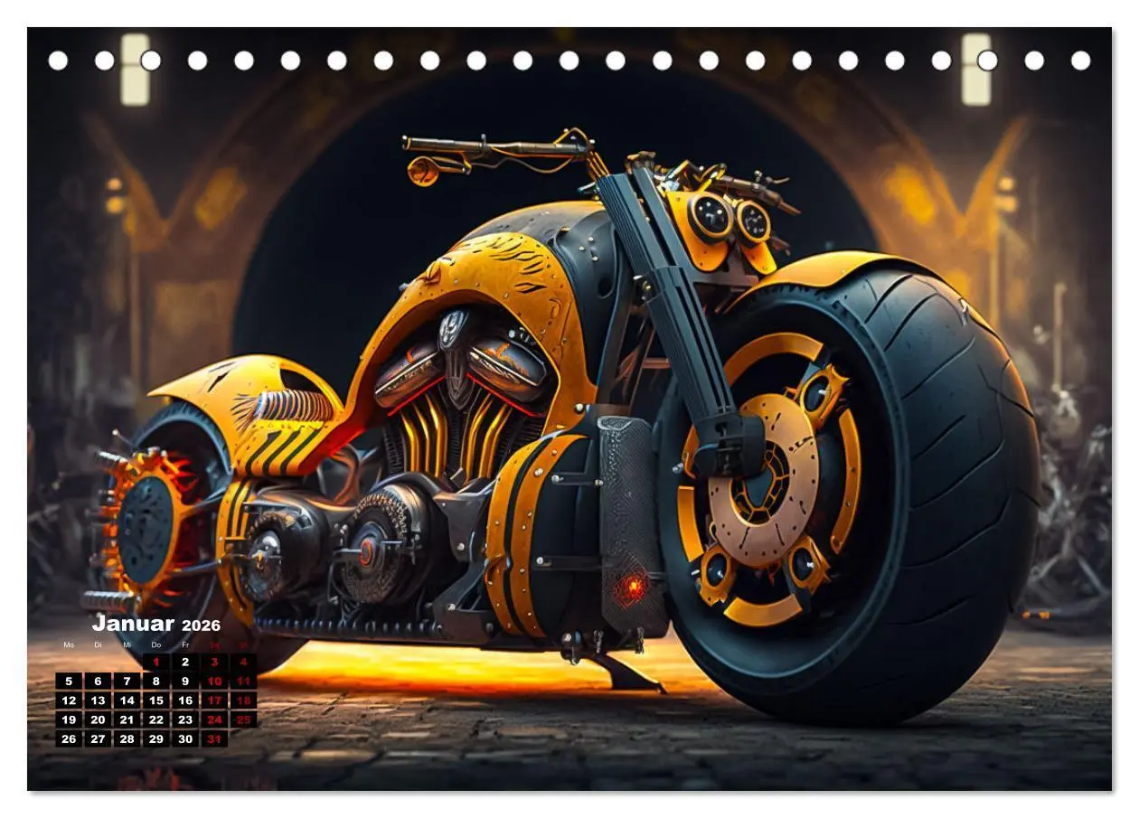 Bild: 9783457535042 | Motorrad illusionen (Tischkalender 2026 DIN A5 quer), CALVENDO...