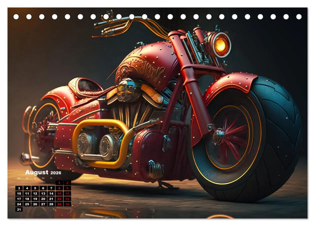 Bild: 9783457535042 | Motorrad illusionen (Tischkalender 2026 DIN A5 quer), CALVENDO...