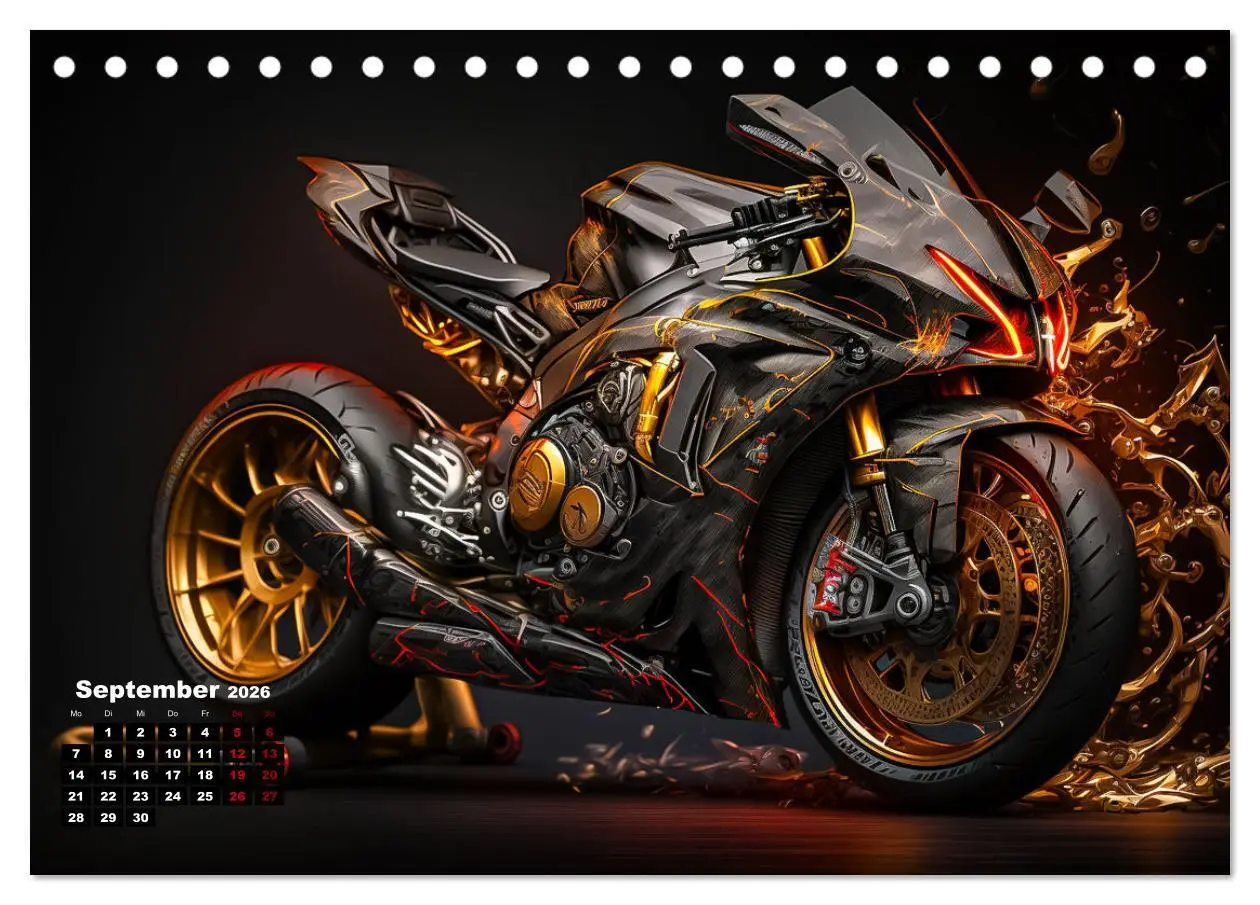 Bild: 9783457535042 | Motorrad illusionen (Tischkalender 2026 DIN A5 quer), CALVENDO...