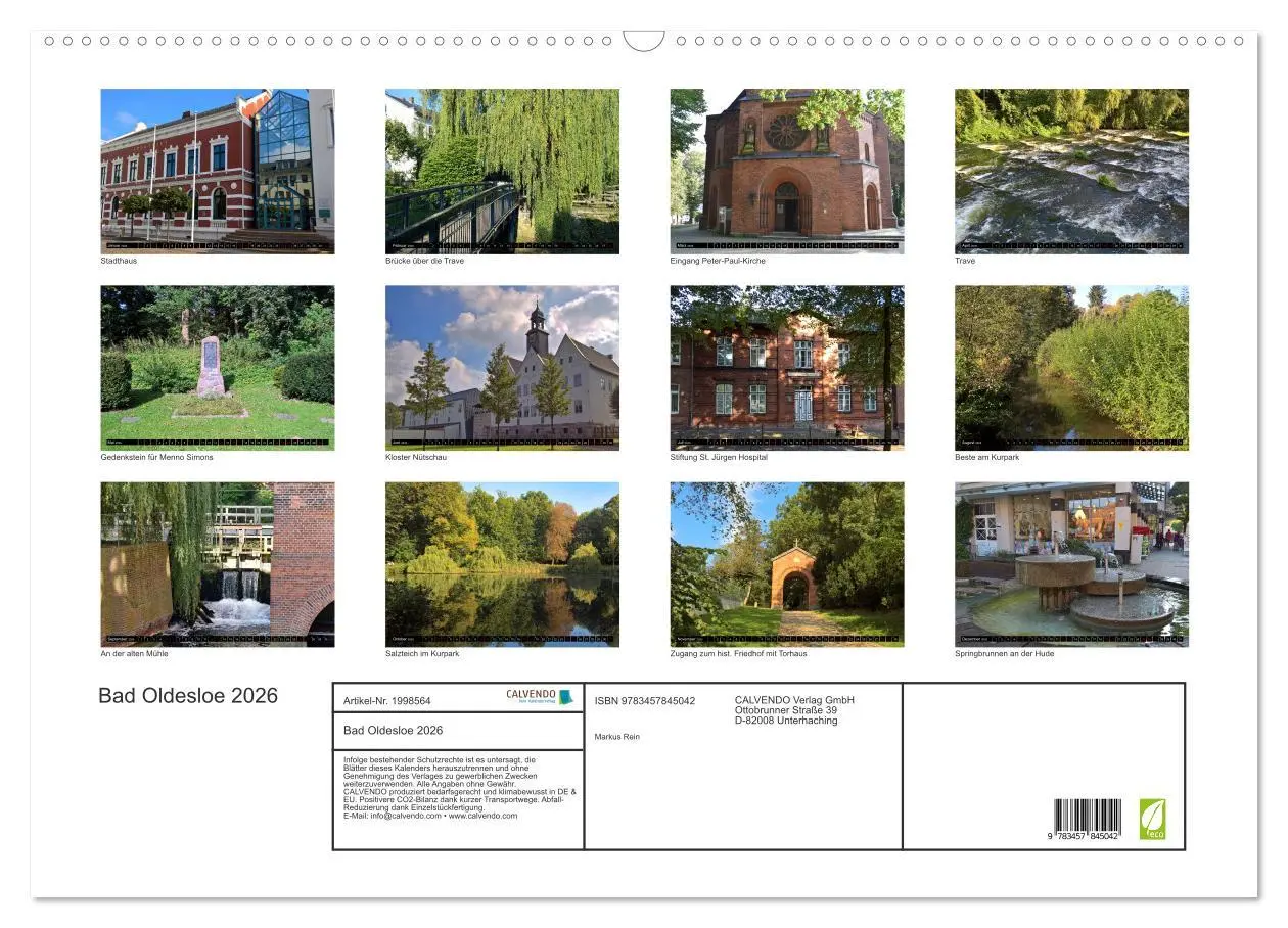Bild: 9783457845042 | Bad Oldesloe 2026 (Wandkalender 2026 DIN A2 quer), CALVENDO...