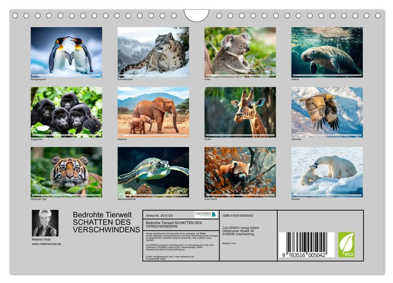 Bild: 9783516005042 | Bedrohte Tierwelt SCHATTEN DES VERSCHWINDENS (Wandkalender 2026 DIN...
