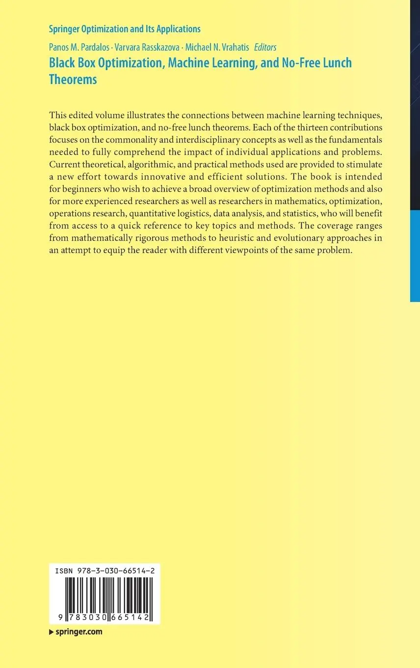 Rückseite: 9783030665142 | Black Box Optimization, Machine Learning, and No-Free Lunch Theorems