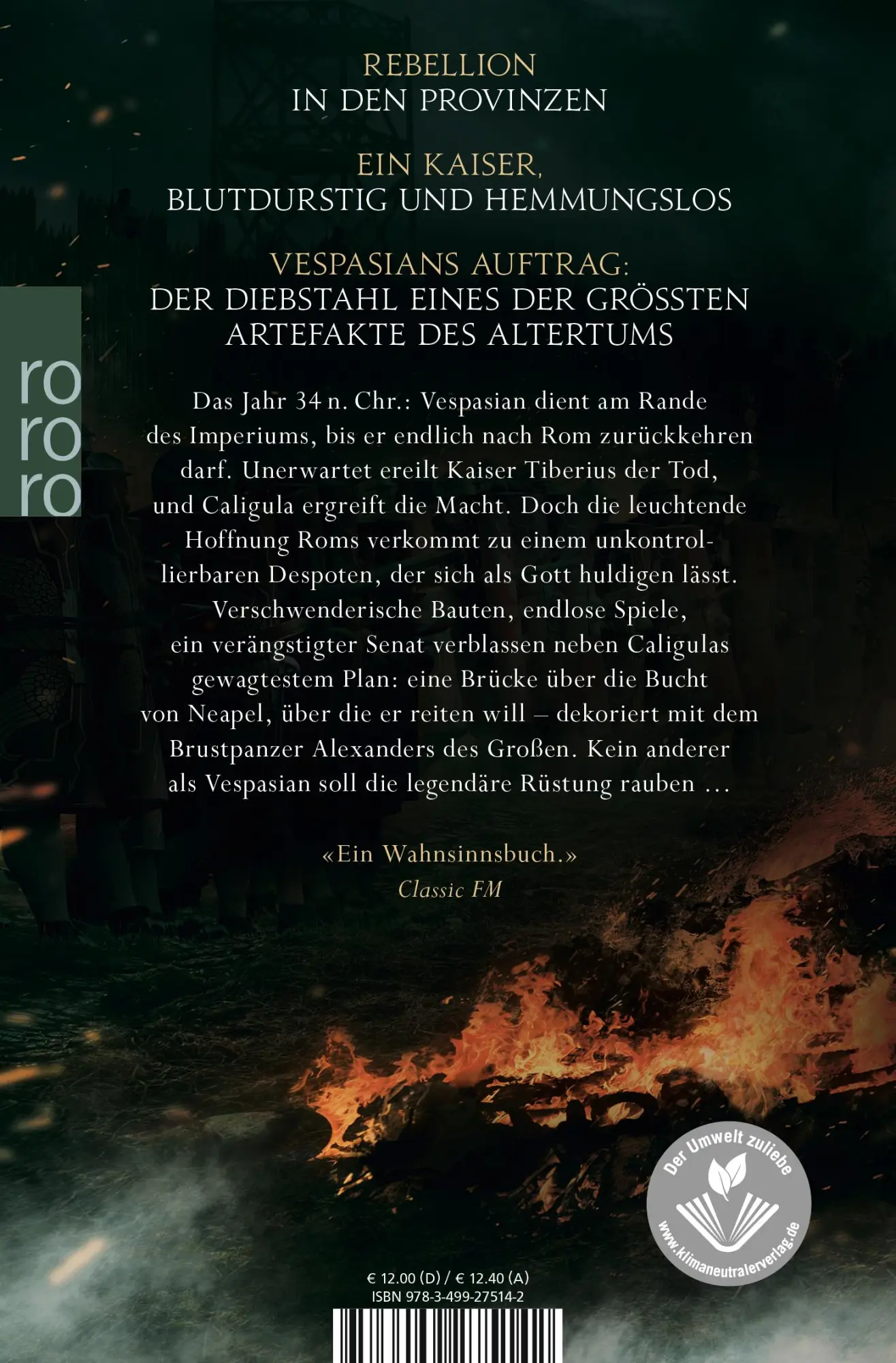 Rückseite: 9783499275142 | Vespasian. Der falsche Gott | Robert Fabbri | Taschenbuch | 608 S.