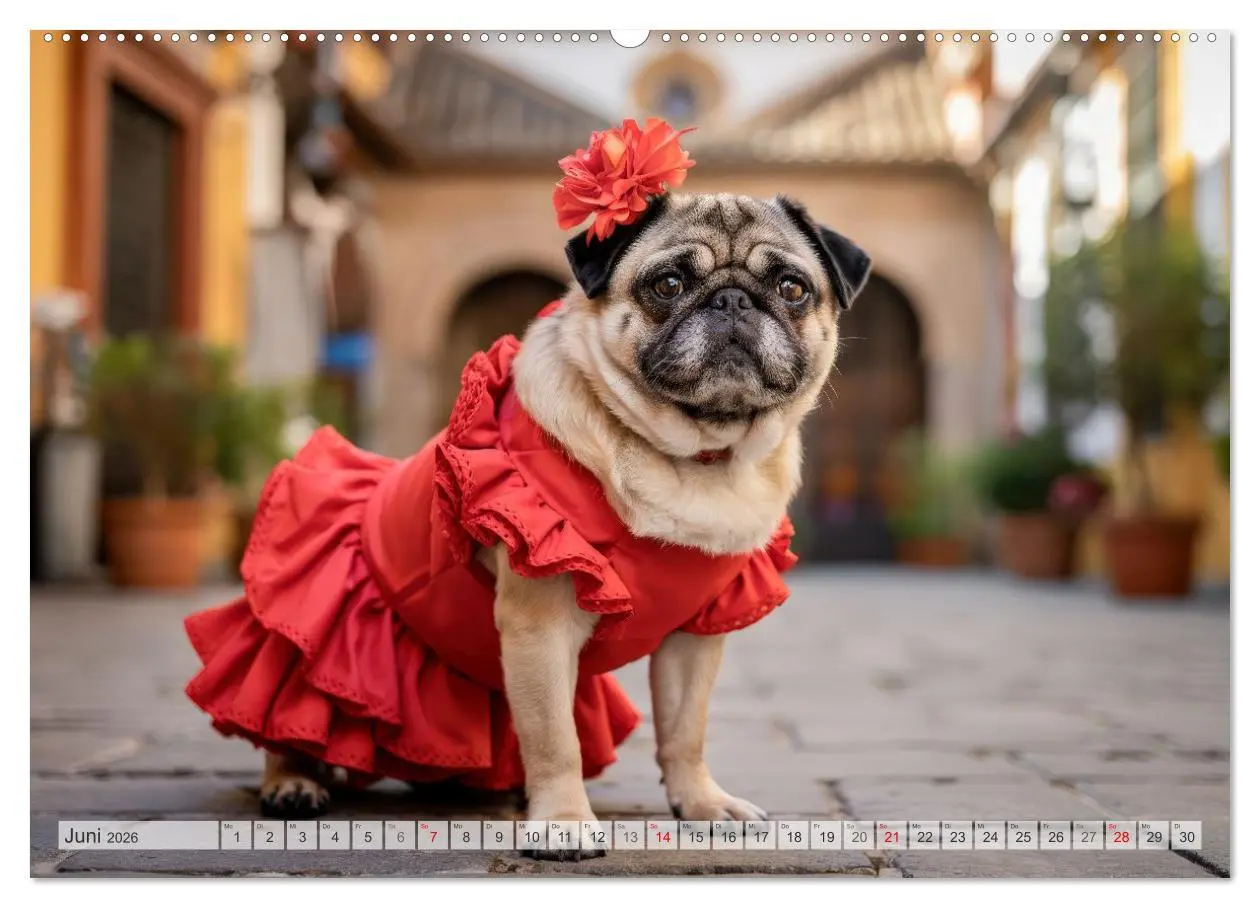 Bild: 9783516165142 | Eine Mopsige Weltreise (hochwertiger Premium Wandkalender 2026 DIN...