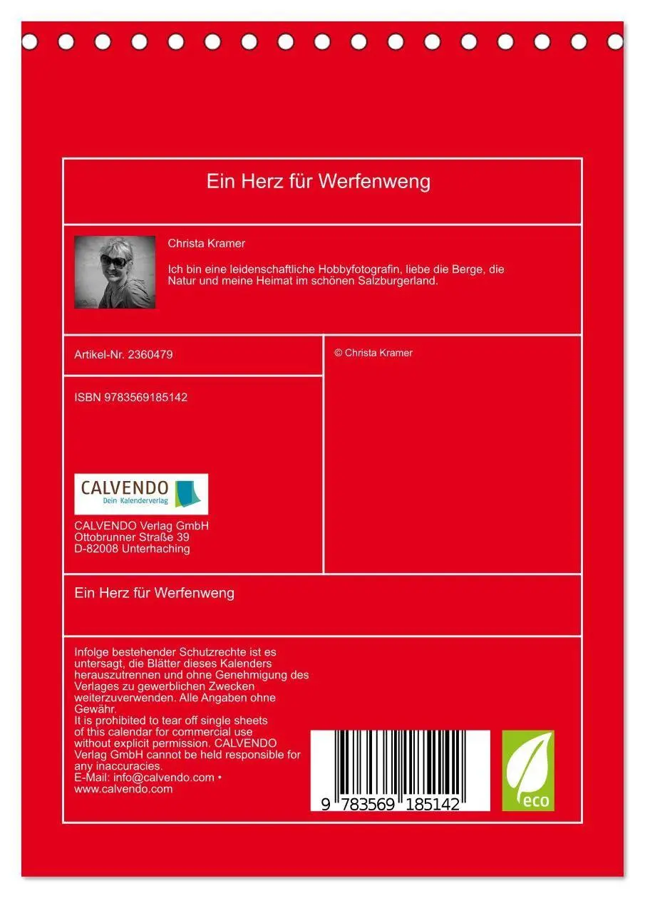 Bild: 9783569185142 | Ein Herz für Werfenweng (Tischkalender 2027 DIN A5 hoch), CALVENDO...