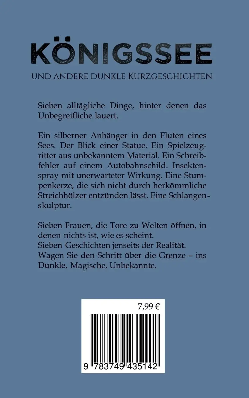 Rückseite: 9783749435142 | Königssee und andere dunkle Kurzgeschichten | Anke Höhl-Kayser | Buch