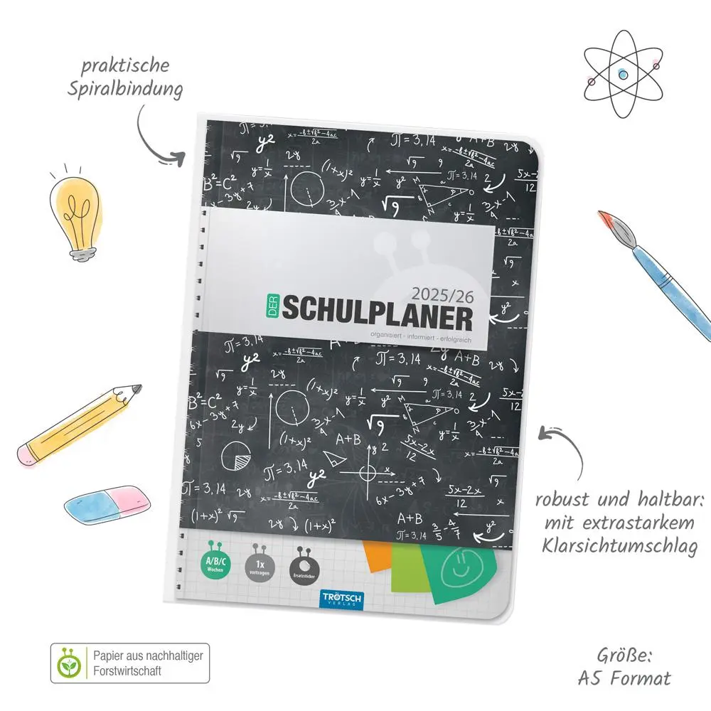 Bild: 9783988025142 | Trötsch Schulplaner Schwarz 25/26 | Trötsch Verlag | Kalender | 128 S.