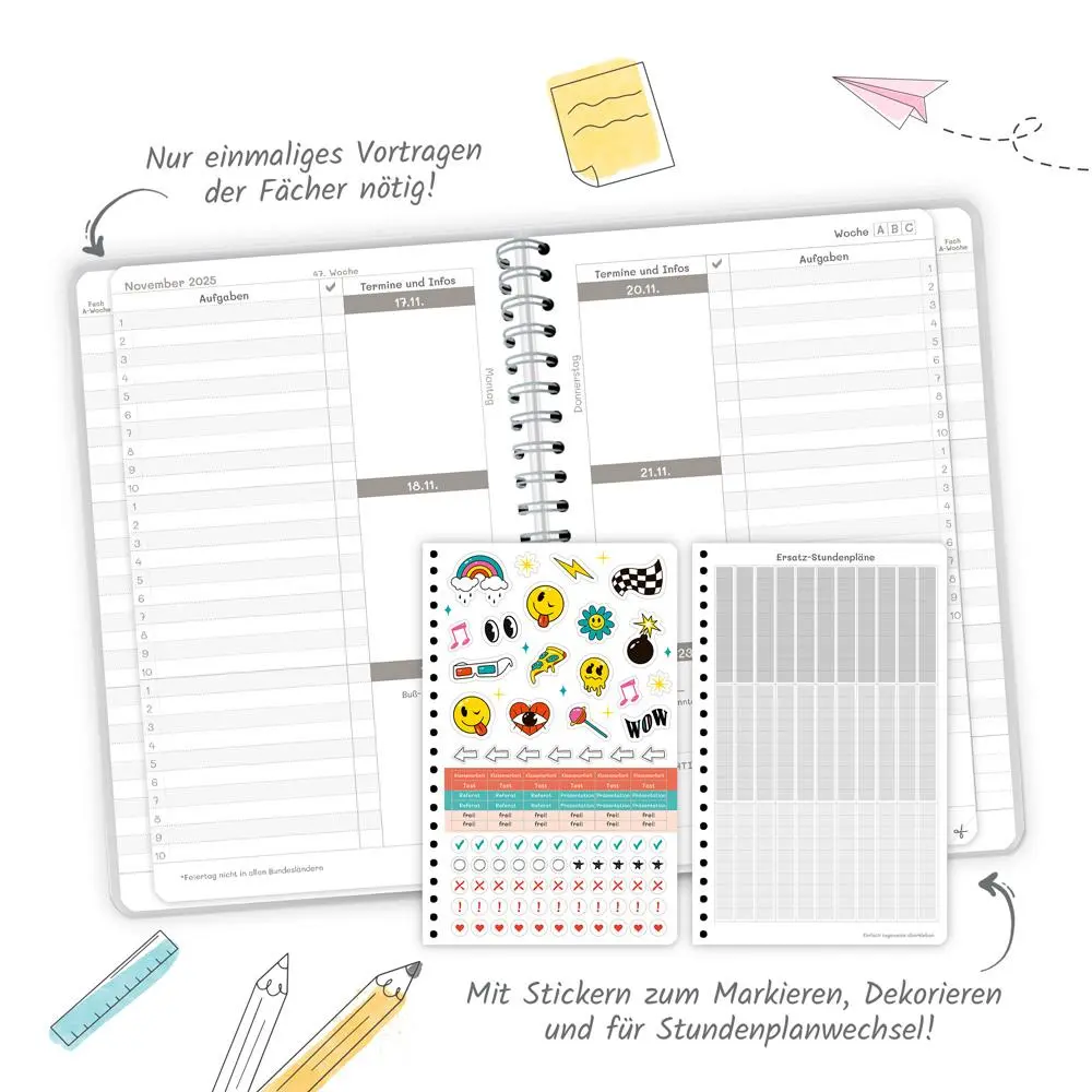 Bild: 9783988025142 | Trötsch Schulplaner Schwarz 25/26 | Trötsch Verlag | Kalender | 128 S.