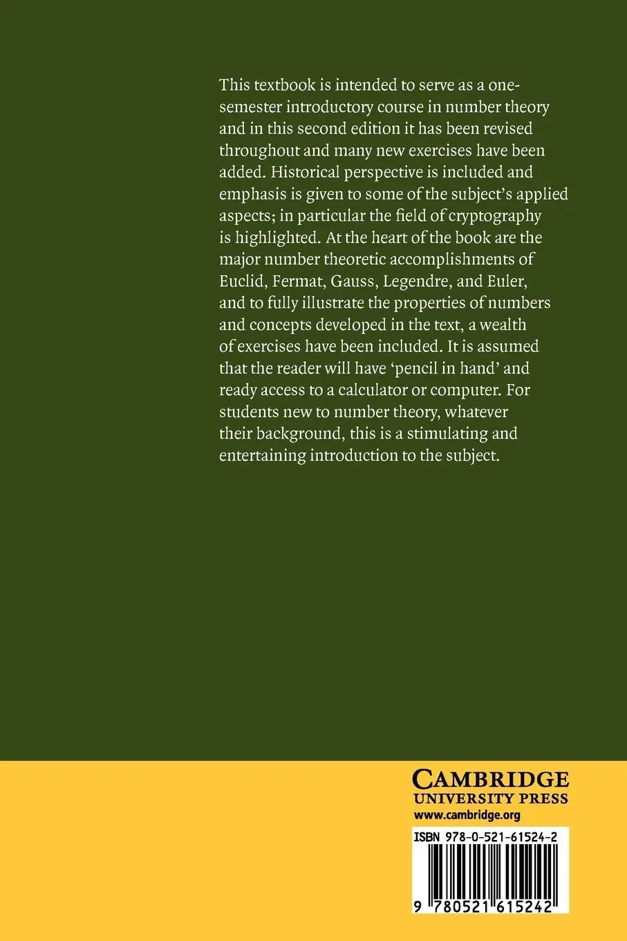 Rückseite: 9780521615242 | Elementary Number Theory in Nine Chapters | James J. Tattersall | Buch