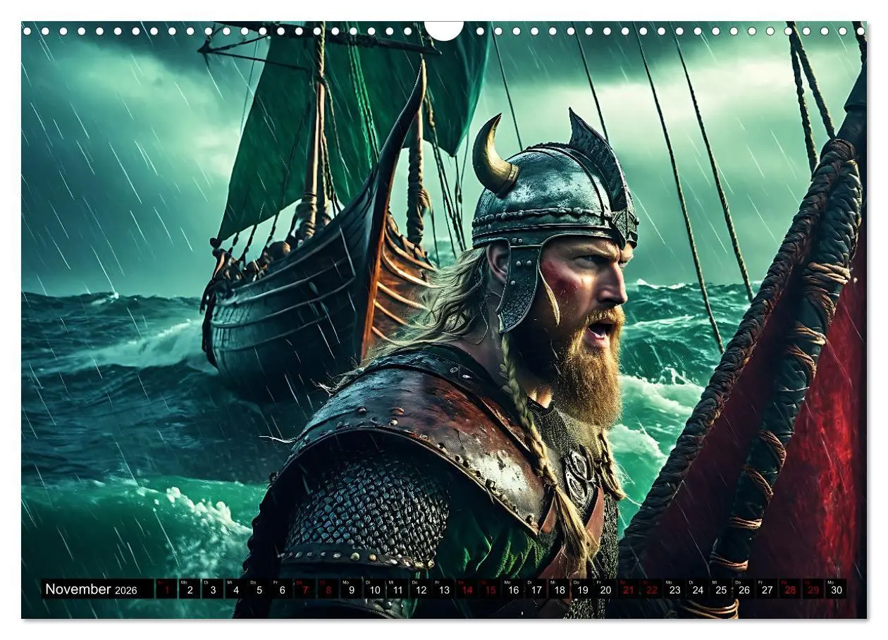 Bild: 9783457445242 | Kampf der wilden Wikinger (Wandkalender 2026 DIN A3 quer), CALVENDO...